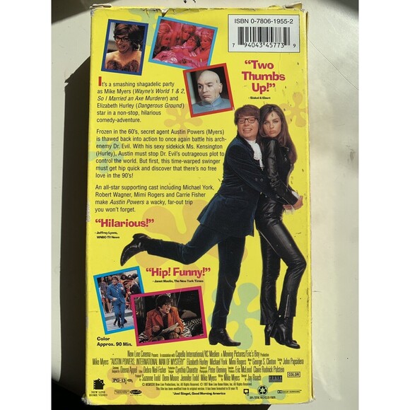 Austin Powers 1997 VHS Mike Meyers Elizabeth Hurley Michael York Retro Movie EUC - Picture 4 of 5